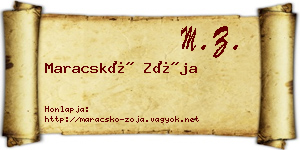 Maracskó Zója névjegykártya